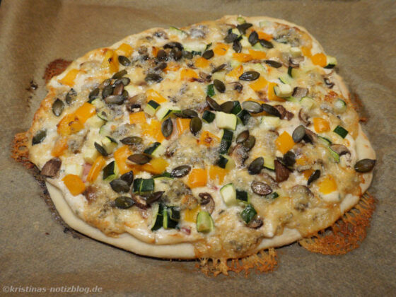 Flammkuchen mit Champignons