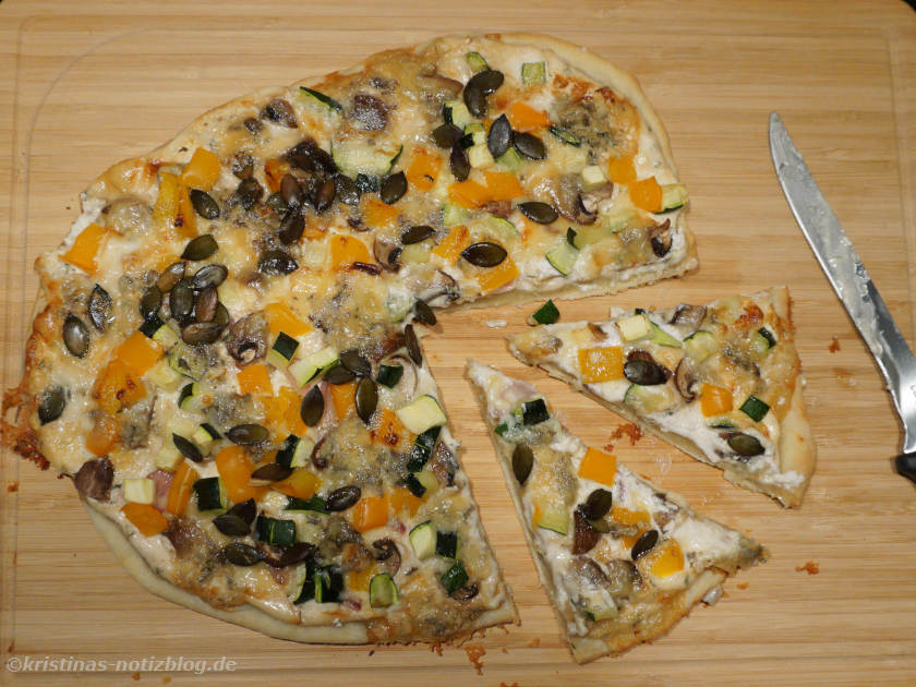 Flammkuchen mit Champignons