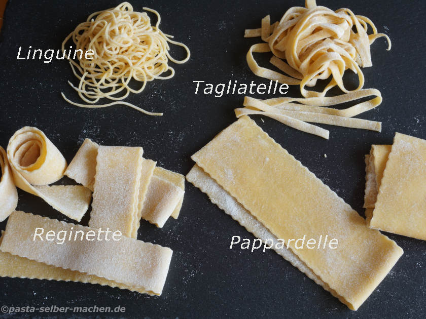 Tagliatelle, Linguine, Reginette, Pappardelle
