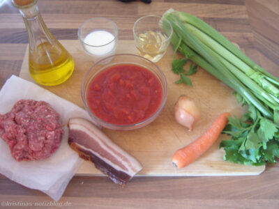 Zutaten für Ragù alla Bolognese