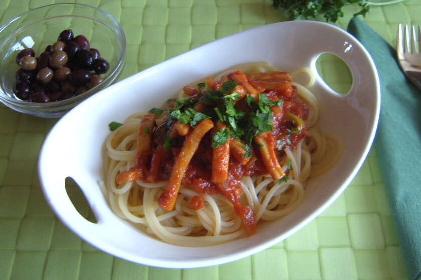 Spaghetti mit Tintenfisch