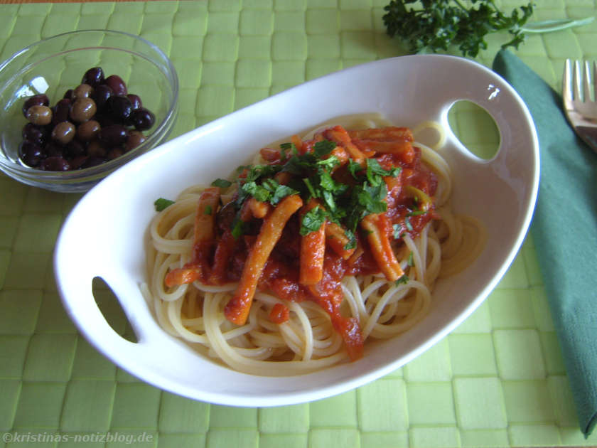 Spaghetti mit Tintenfisch