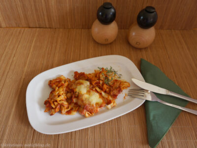 Nudelauflauf mit Austernpilzen