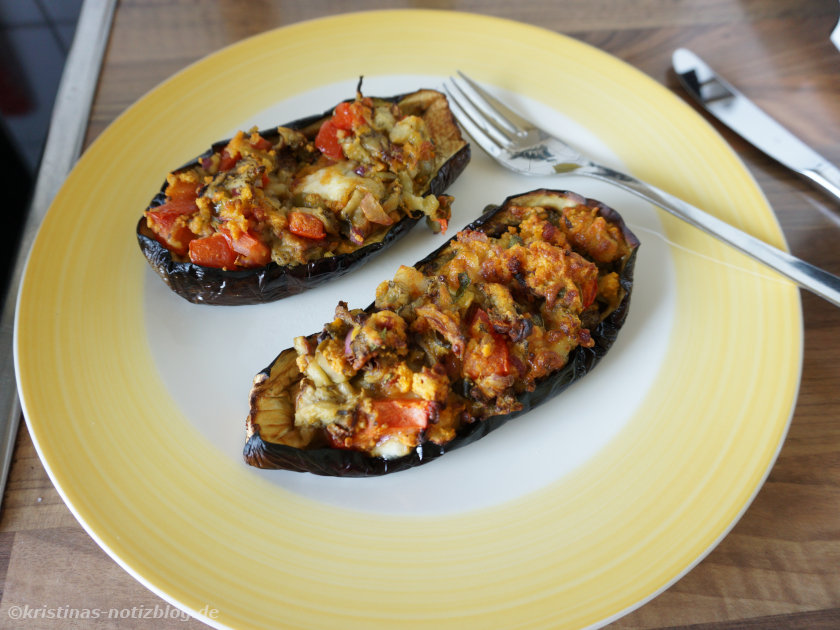 Gefüllte Auberginen aus dem Airfryer